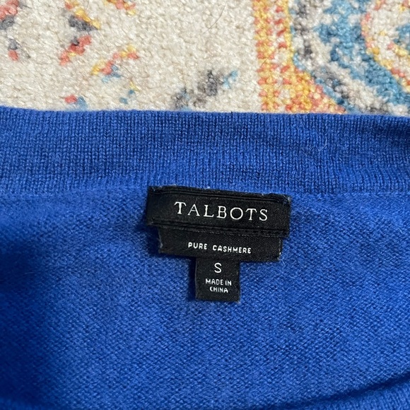 Talbots 100% cashmere royal blue long-sleeved crewneck sweater - Picture 2 of 6